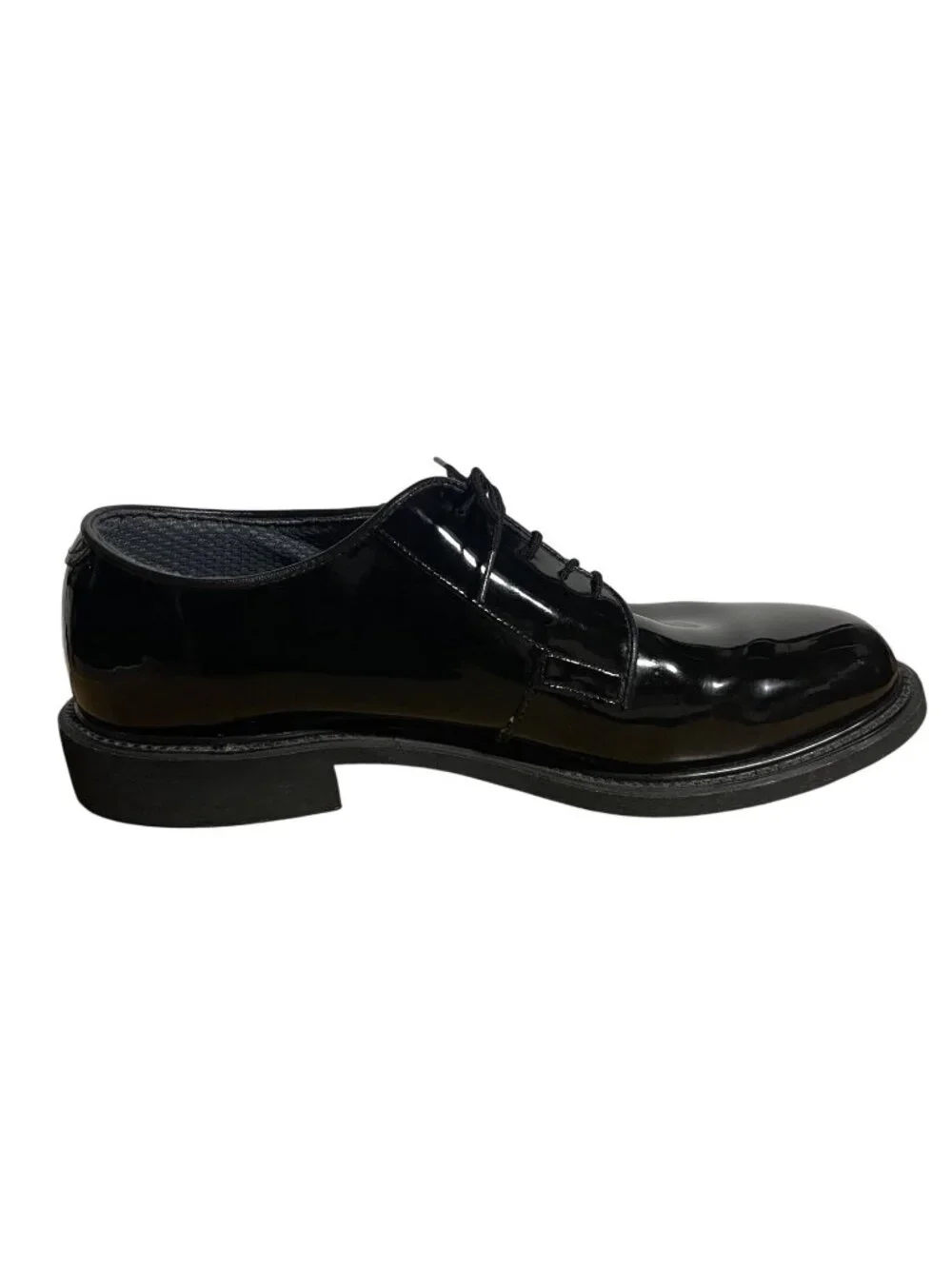 Bates Glossy Black Oxford Dress Shoes Mens 10E Vibram Sole Duty Shoe Military